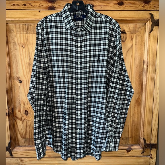 Polo Ralph Lauren slim fit long sleeve button down plaid shirt. Size XL. EUC - Picture 1 of 6